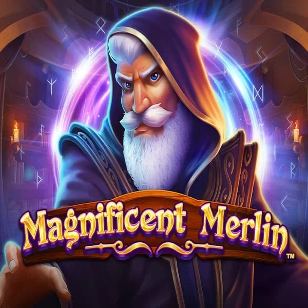 Magnificent Merlin slot logo by Greentube at Blazing Wildz Casino