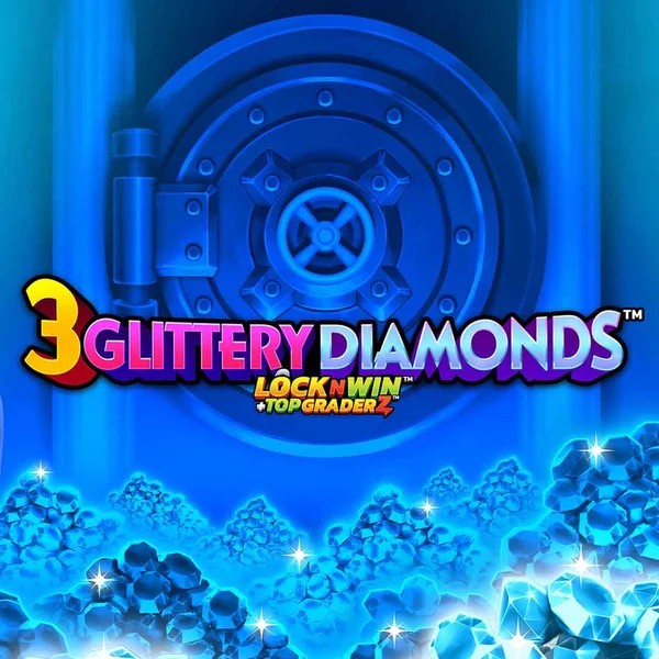 3 Glittery Diamonds logo by PearFiction Studios Blazing Wildz Casino